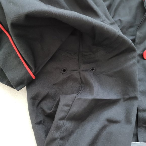Happy Chef | NEW Signature Chef Coat | Unisex Black/Red Medium - Picture 13 of 14